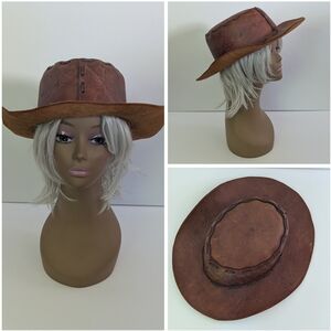 Vintage Leather Boho Cowboy Style Hat
